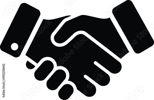 Formal handshake icon symbolizing trust, agreement, partnership, cooperation, teamwork, business deal, unity, collaboration, diplomacy