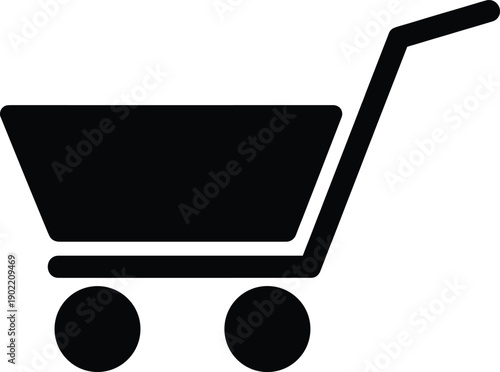 Shopping cart icon symbolizing online retail, e-commerce purchase basket, consumer goods, checkout process, digital shopping, retail interface, commerce transaction, customer order