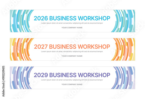 Modern business banner templates with abstract geometric patterns. Perfect for workshops, events, conferences, presentations, or branding projects, combining style and professionalism.