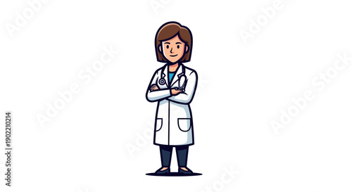 Female Doctor Standing with Arms Crossed.