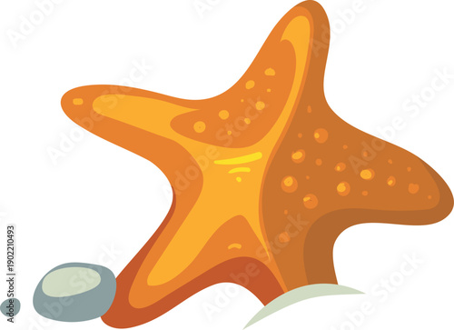 A cartoon starfish with a white background