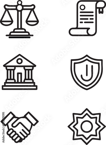 justice law icon set