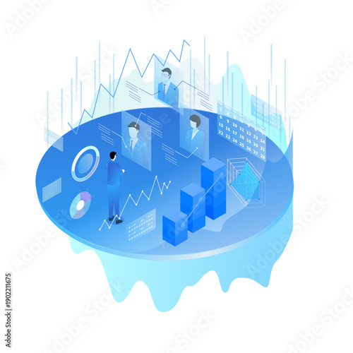 人材マネジメントと勤怠・スキルデータを可視化するHRテックのイラスト