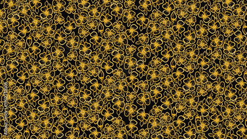 Floral background with golden flower pattern.