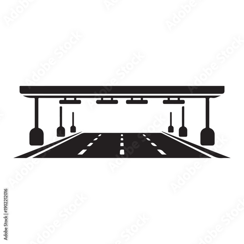 Transportation highway symbol flat black road illustration