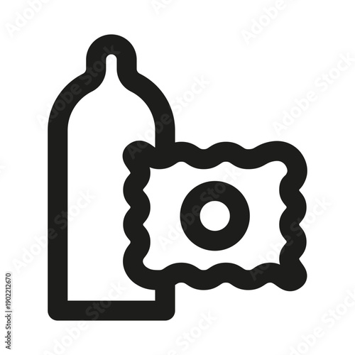 Condom Professional Modern Line Icon. Minimal and unique sexual health symbol representing protection contraception safety prevention and responsible healthcare