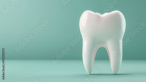 Clean tooth white glossy enamel dental hygiene healthy care mint minimal