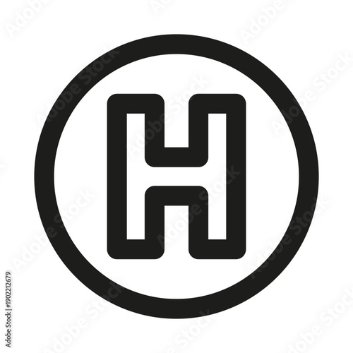 Helipad Professional Modern Line Icon. Minimal and unique aviation symbol representing helicopter landing pad transport emergency and hospital access