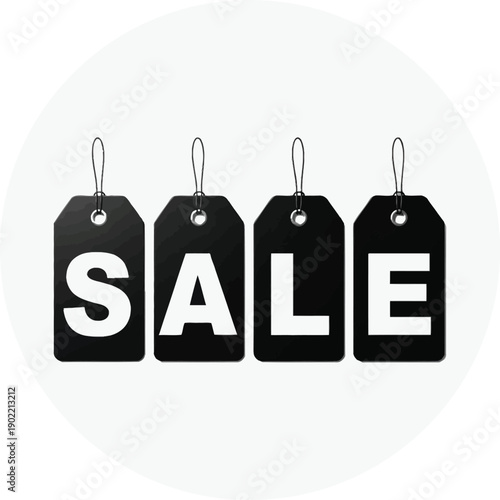 Sale tags logo with discount promotion message