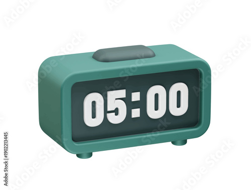 Digital Alarm Clock Icon 3d illustration rendering