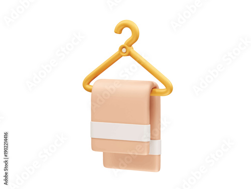 Towel Hanging on a Hanger icon illustration 3d rendering