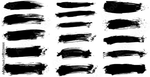 Black brush strokes on white background for creative design