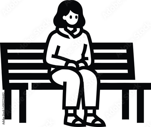 woman sitting on a bench