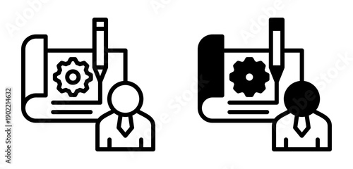 Client Blueprint Icon Collection line & Mixed Style icon 