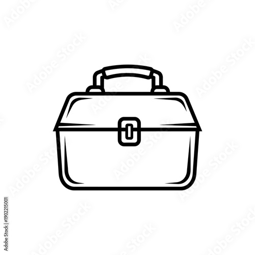 Lunch Box Icon in Black and White Style for Packed Meals