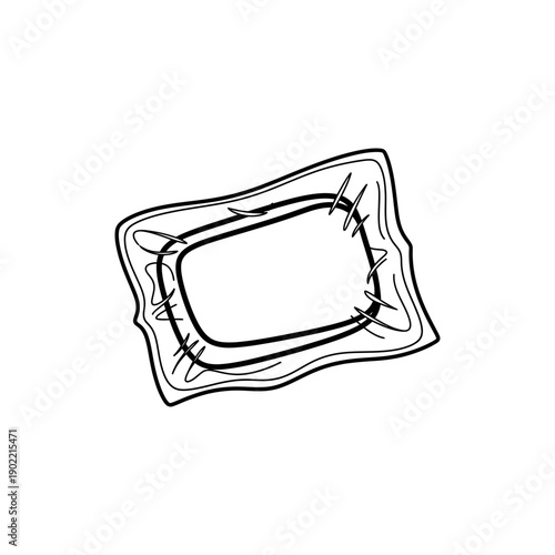 Black and White Vacuum Packed Food Icon for Fresh Preservation