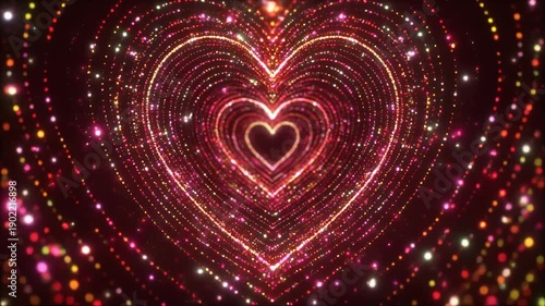 Wallpaper Mural Glowing hearts illustration with sparkling lights and festive atmosphere in a dark environment viewed from the front Torontodigital.ca