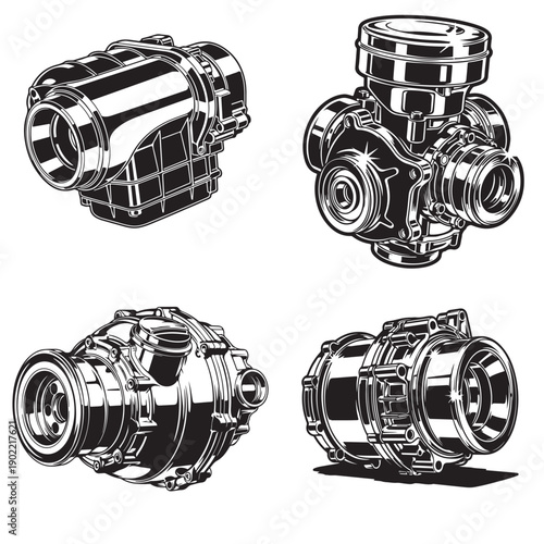Turbocharger and Forced Induction Car Parts Set