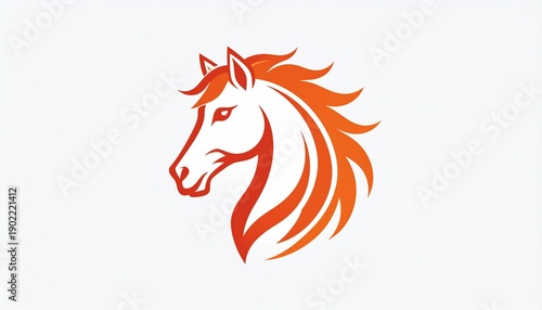 Wallpaper Mural Fiery Horse Head Logo - A Symbol of Strength and Grace. Torontodigital.ca