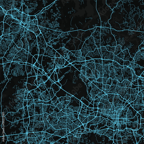 Raleigh and Durham City Map absorb the harmonious contrast between vibrant cyan buildings and the stark monotone of the s grid a true blueprint of urban elegance, emphasizing refined linework.