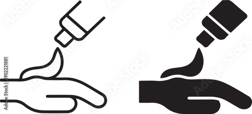 cream apply, tattooing techniques isolated on white background, illustration