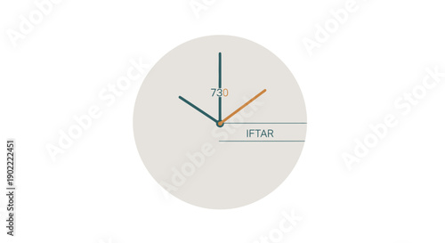 A clock showing 730 with the word IFTAR displayed below the hands
