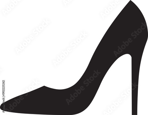 high heel shoes icon in outline and flat style. Women's high heels stiletto shoe silhouette outline vector black and white icon isolated. high heel shoes icon for fashion design and retail