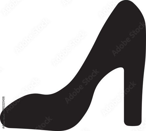 high heel shoes icon in outline and flat style. Women's high heels stiletto shoe silhouette outline vector black and white icon isolated. high heel shoes icon for fashion design and retail