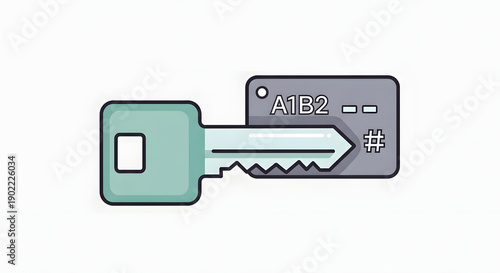 Key with Electronic Chip and Circuit.