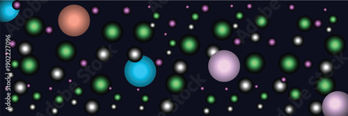 Colorful glowing Easter eggs shining on a black night background