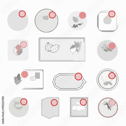 Minimal vegan allergy-free label vector icon pack