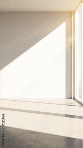 Architectural Daylight Emphasizing geometric shadows and bright natural illumination within a contemporary building.