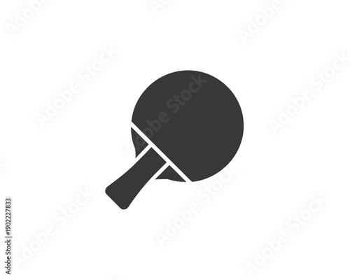 A simple graphic illustration of a table tennis racket on a white background