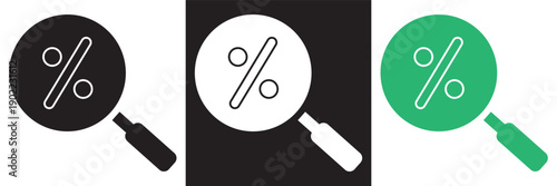 Search and analytics icon set illustration. Minimal vector icons showing web search, user profile lookup, and analytics concepts, suitable for SEO, UI design, and digital marketing visuals.EPS10/AI.