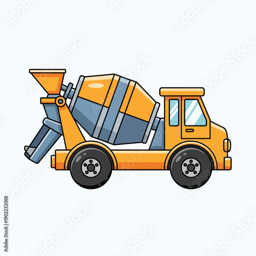 Orange Cement Mixer Truck