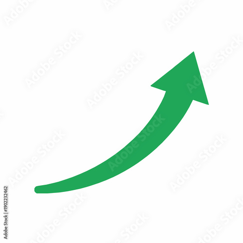 green arrow on white background