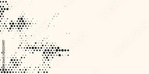 Hexagon Shapes Vector Abstract Geometric Technology Retrowave Sci-Fi Texture Isolated on Light Background. Halftone Hex Retro Simple Pattern. Eps10