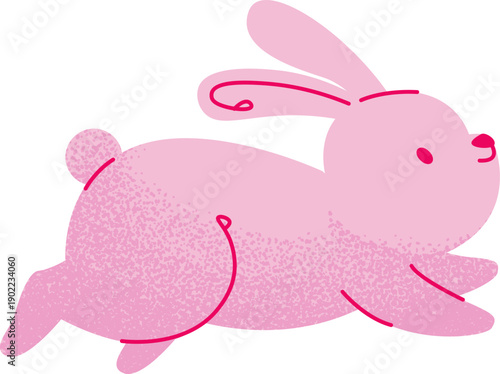 Easter Rabbit Leaping Cartoon