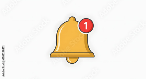 Golden Bell with Notification Indicator.