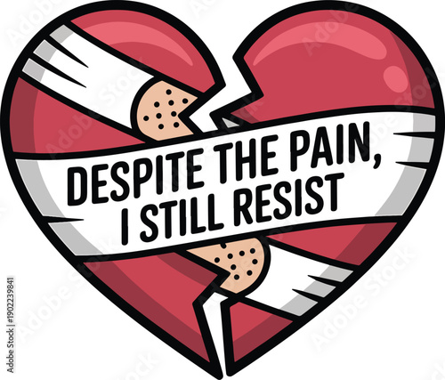 Broken Heart love Bandaged Despite design