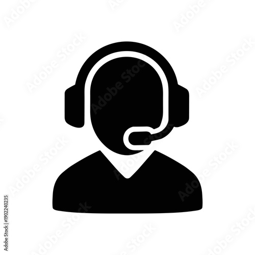 Customer service or support representative icon. Vector illustration