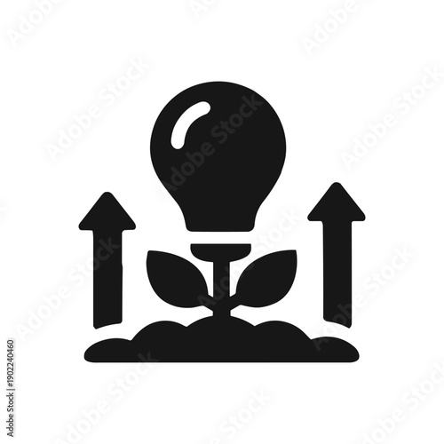 Innovation growth and idea development icon. Vector illustration