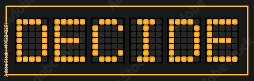 Orange color led banner in word decide on black background