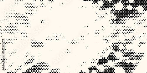 Hexagon Shapes Vector Abstract Geometric Technology Retrowave Sci-Fi Texture Isolated on Light Background. Halftone Hex Retro Simple Pattern. Eps10