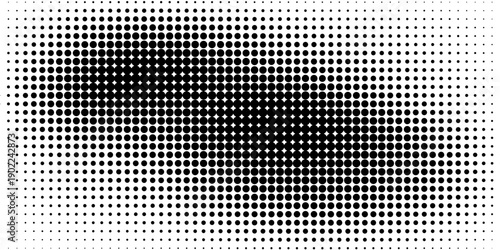 Abstract halftone dotted background. Monochrome grunge pattern with dot and circles. Vector modern pop art texture for posters, sites, business cards, cover, postcards, labels, stickers layout