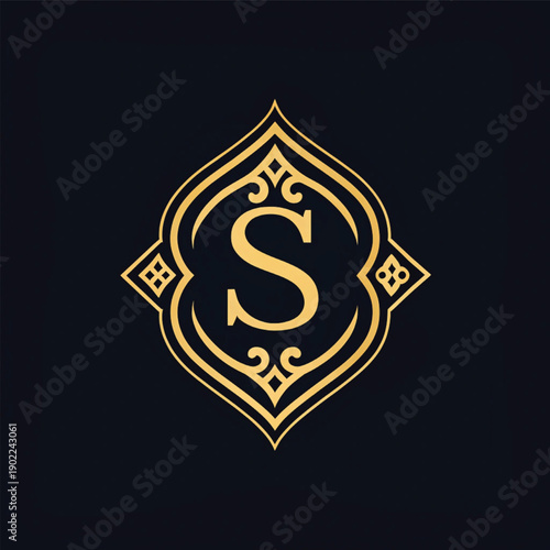 Ai Image Abstract geometric letter mark icon in minimal modern style