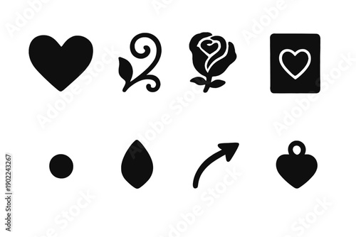 Watercolor Romance Icons. Watercolor romance icons. Filled icon set of Watercolor romance icons: open heart,