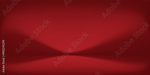 Abstract red gradient background, light and shadow on the backdrop with dimensions, hot tone wall modern red best seller