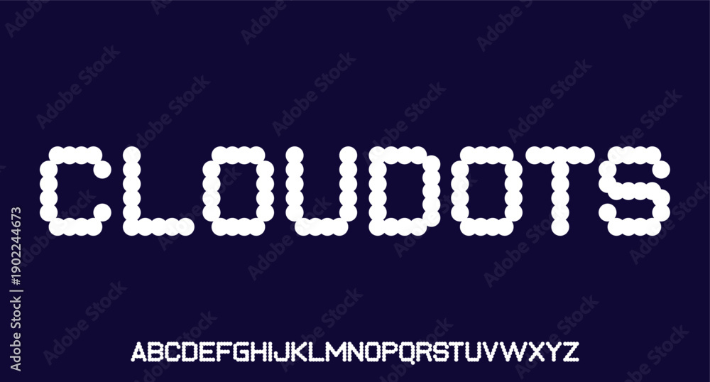 Fototapeta premium cloudots dot font modern sign typography 