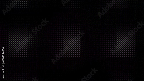 Animated abstract technology random dots and grid 4K on black background. Loop background. Led halftone and moire effect
